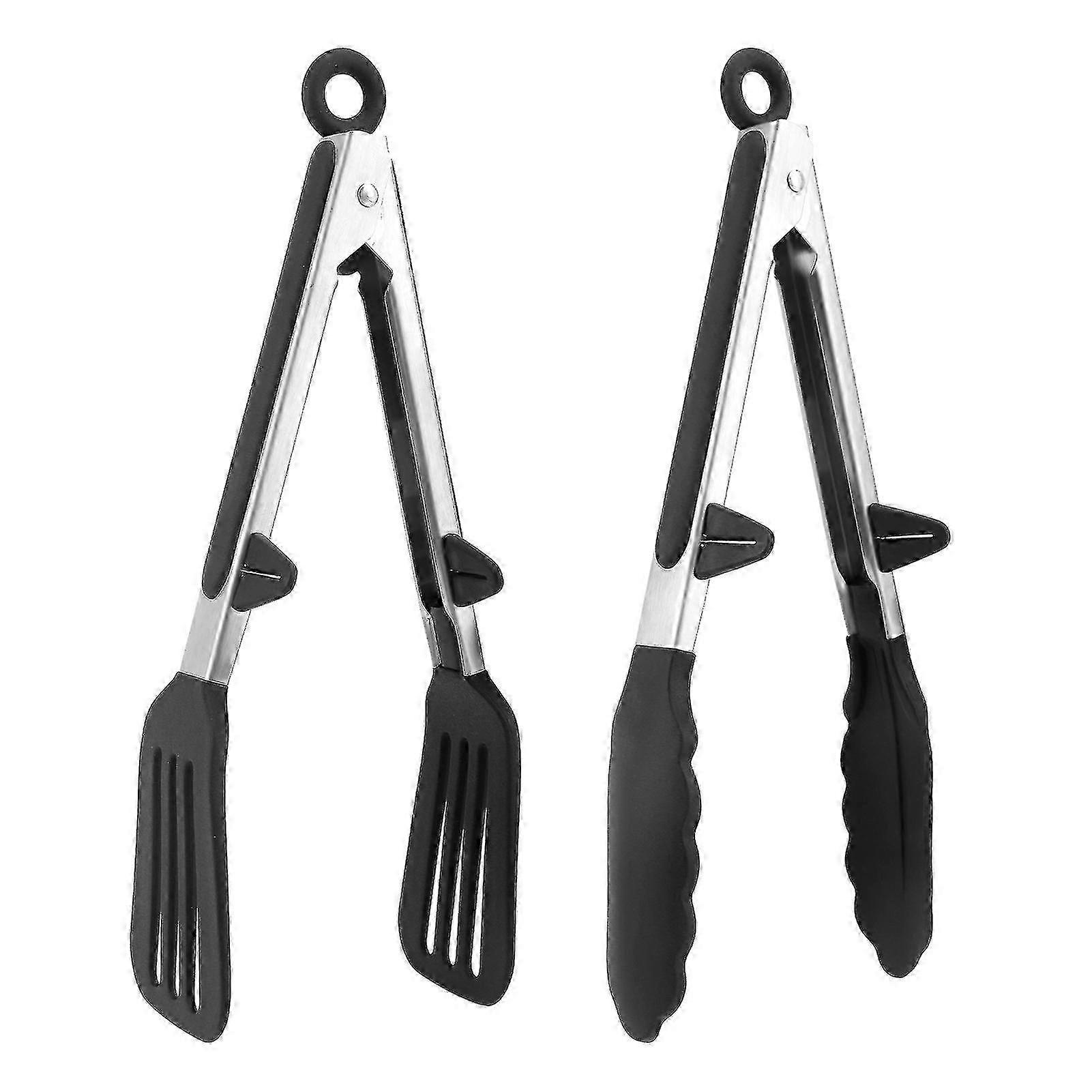 2025 2pcs With Resting Stand Cooking Tong Spatula Clamp Restaurant Home