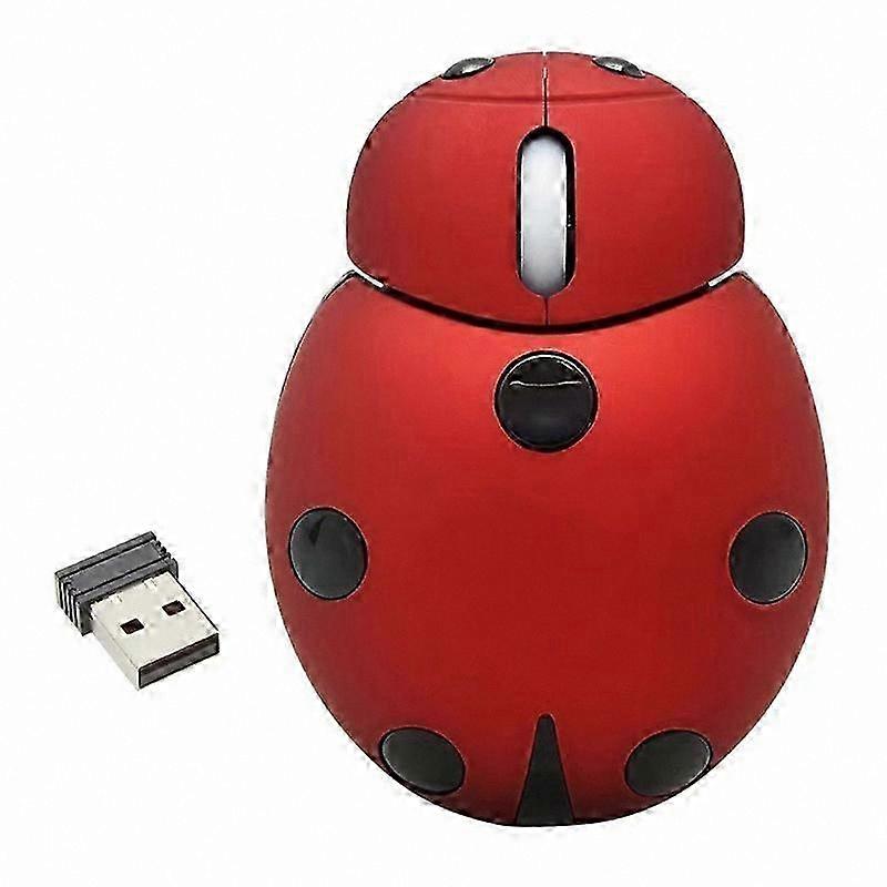 Adorable Ladybug Design 3-Button Wireless Mouse for Kids & Adults