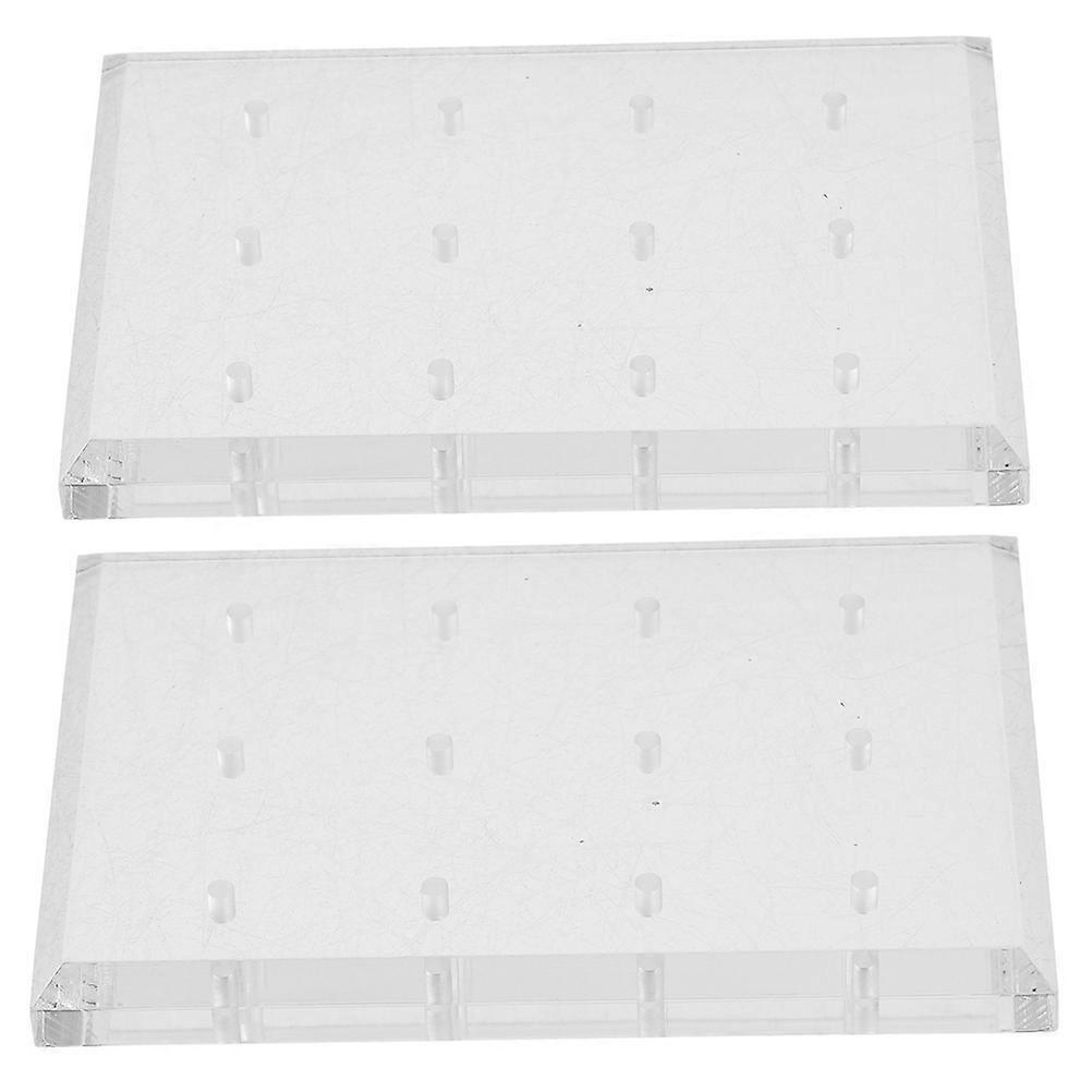 Nail Drill Bit Storage Display Stand 2Pcs For Women Professionals Featuring Rectangular Shape And White Color