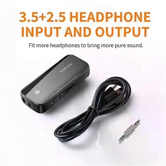 NFC BT5.1 TF Card Bluetooth Receiver Transmitter 3.5mm And 2.5mm AUX IN/OUT Bluetooth Car Kit Remote Phone Function Stereo