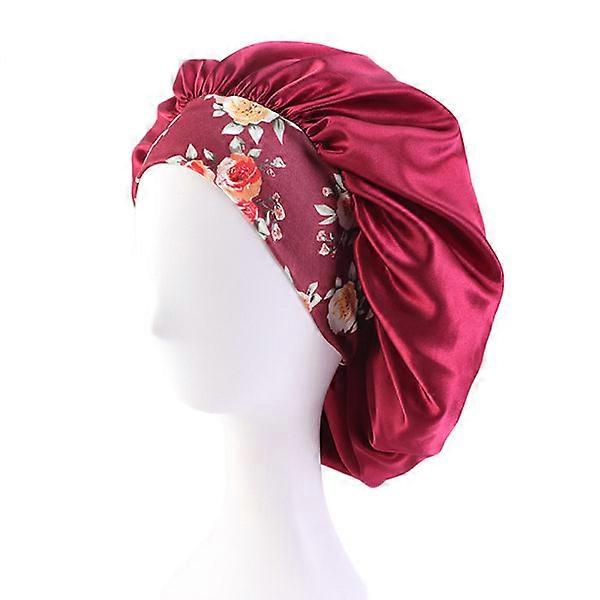 Bohemian printed headband cap with cap (red). Fashion accessory.