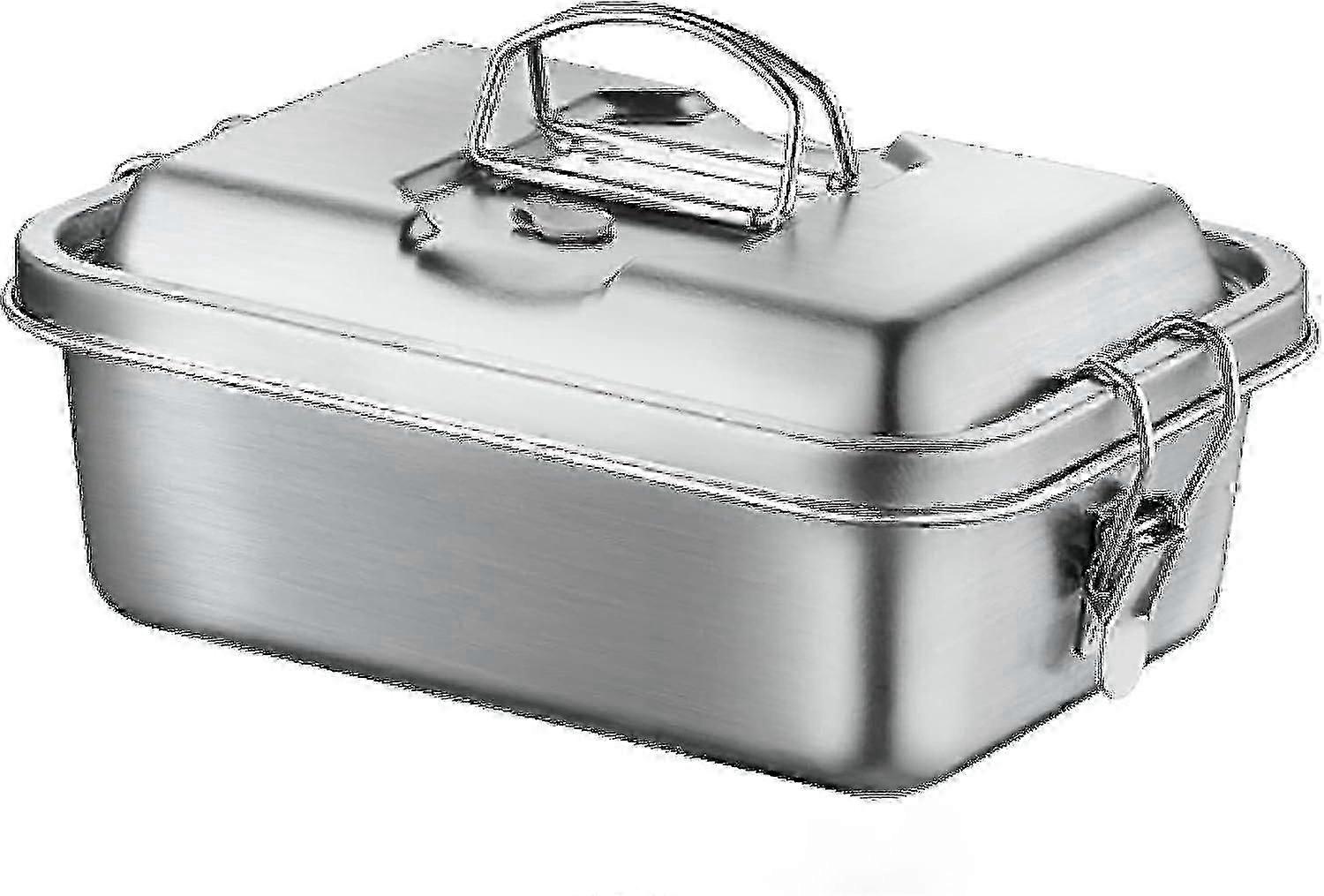 Stainless Steel Bento Lunch Box For Adults With Secure Locks, 1800ml 3 Compartments 2 Layer Leak Metal Insulated Lunch Food Containers