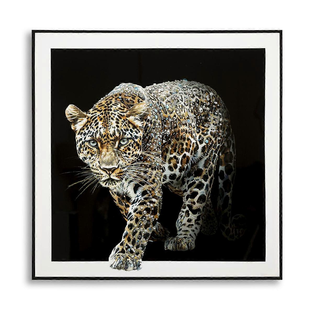 Nyomtatás leopárdvászonra, többszínű, szövet, 82x82x4 cm