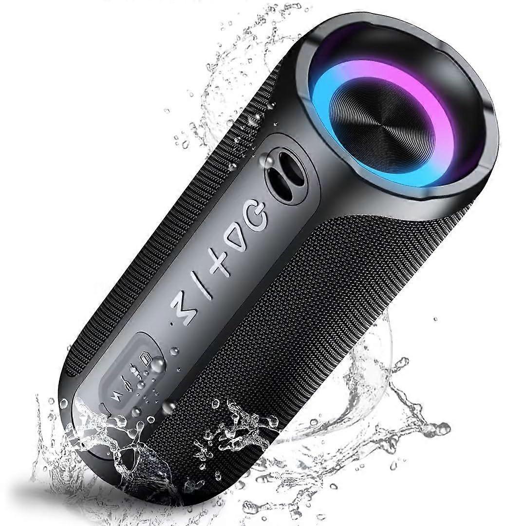 Portable Bluetooth Speakers, IPX7 Waterproof Speaker Bluetooth Wireless, 20W Loud Stereo Sound, 24H Playtime, RGB Lights, Double Pairing, Bluetooth 5.