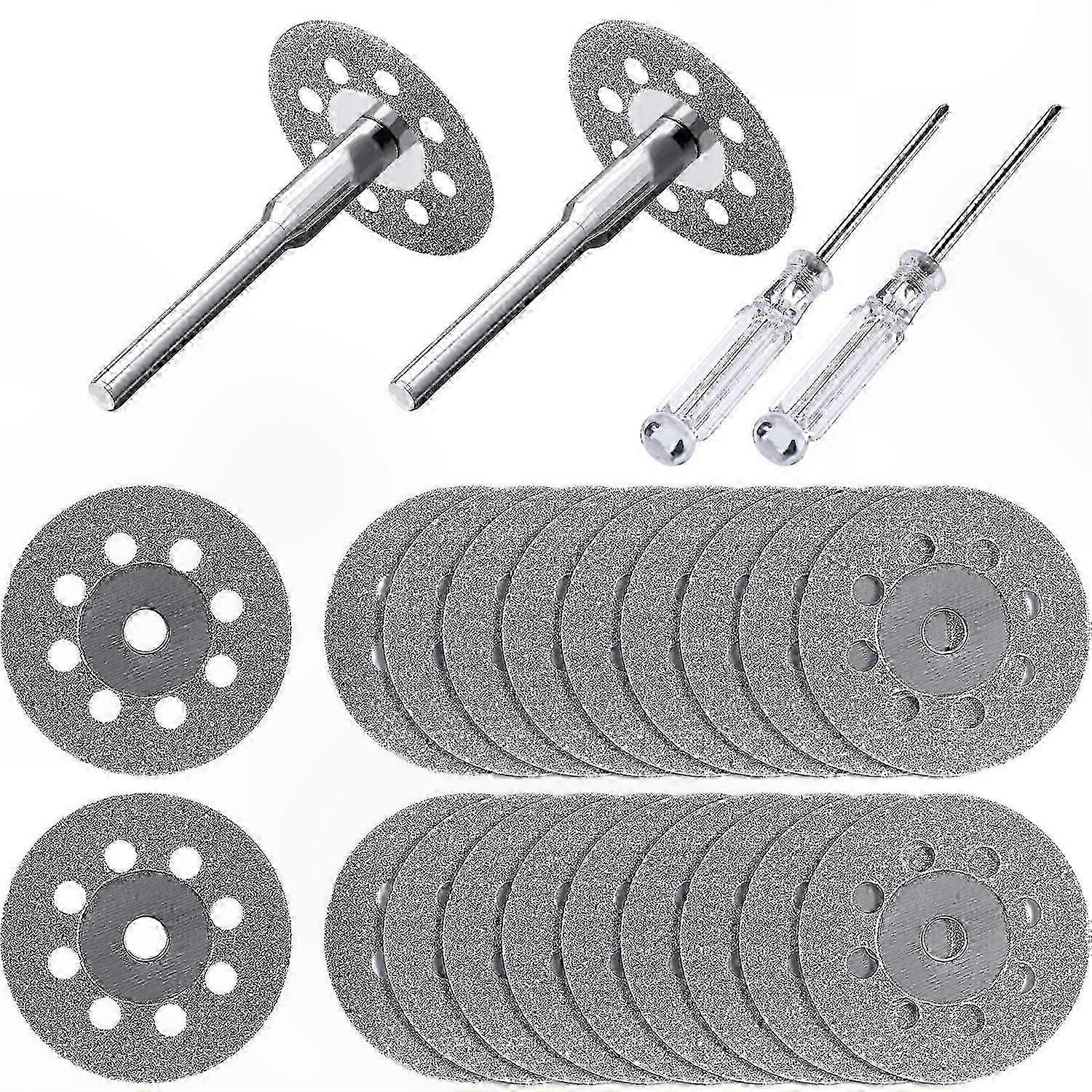 20-Pack Diamond Cutter Wheels with Accessories for Rotary Tools