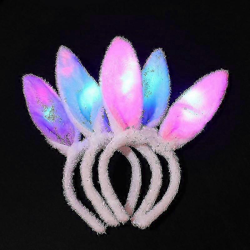 3 Pack Led Rabbit Ear Headband Drăguț Light Up Frizură De partid Decoratiuni A