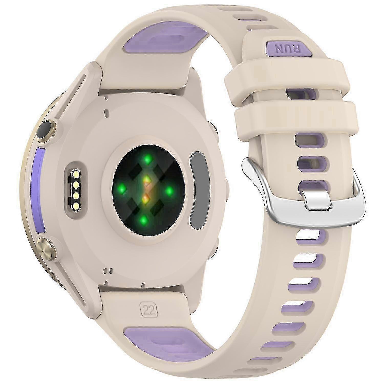 22mm Silicone Replacement Strap for Garmin Forerunner 970/570 47mm/265, Multiple Hole Design Watch Band