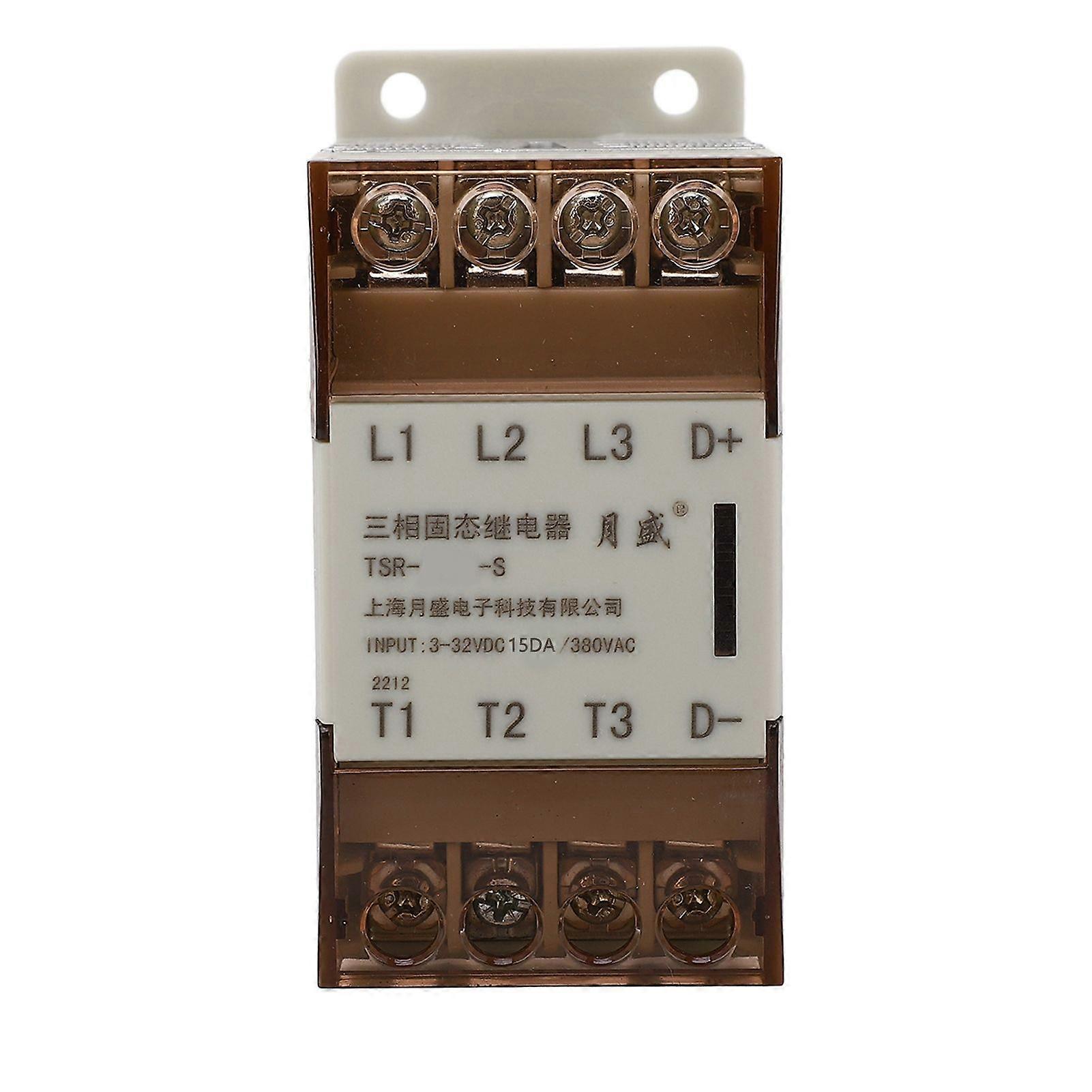 3 Phase Solid State Relay with Radiator 332VDC Control Voltage 24380VAC Load Voltage White Shell 15A TSR 15DA S