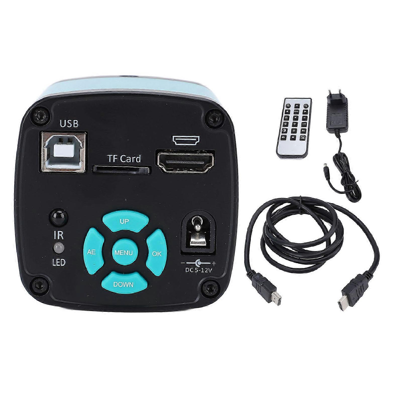 48MP Electronic Microscope Camera 4K 1080P HD USB2.0 Output Industrial Video Microscope with Multimedia Interface EU Plug 100-240V