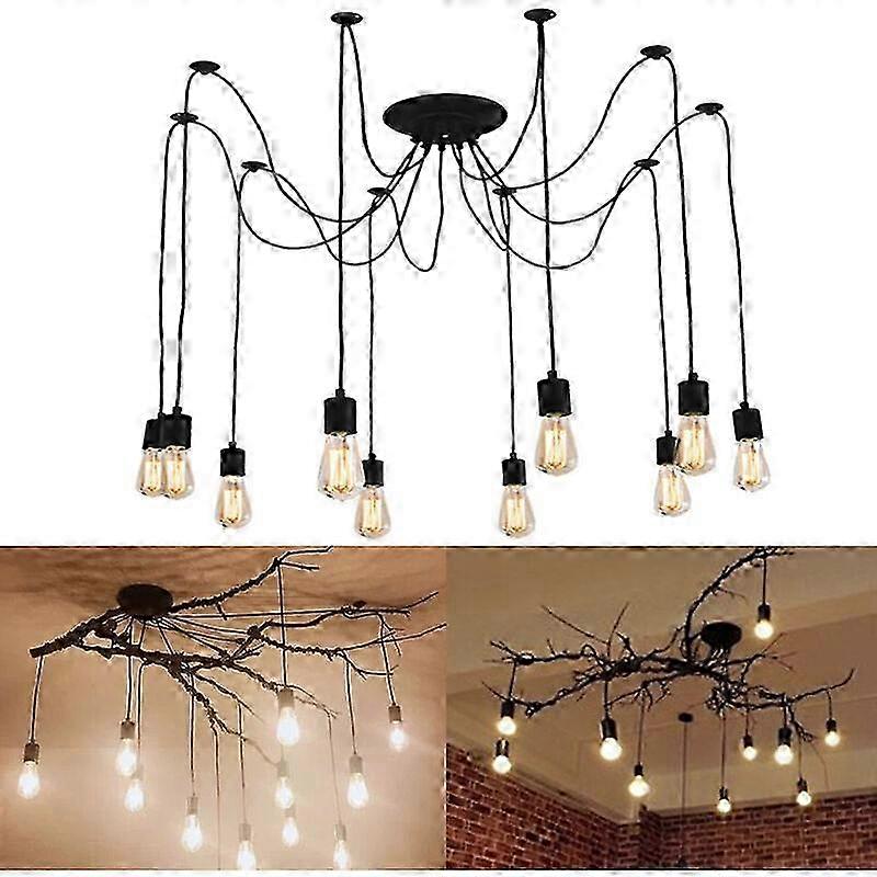 Spider Chandelier 10-Light E27 Metal Socket for Cafe Hotel Lighting