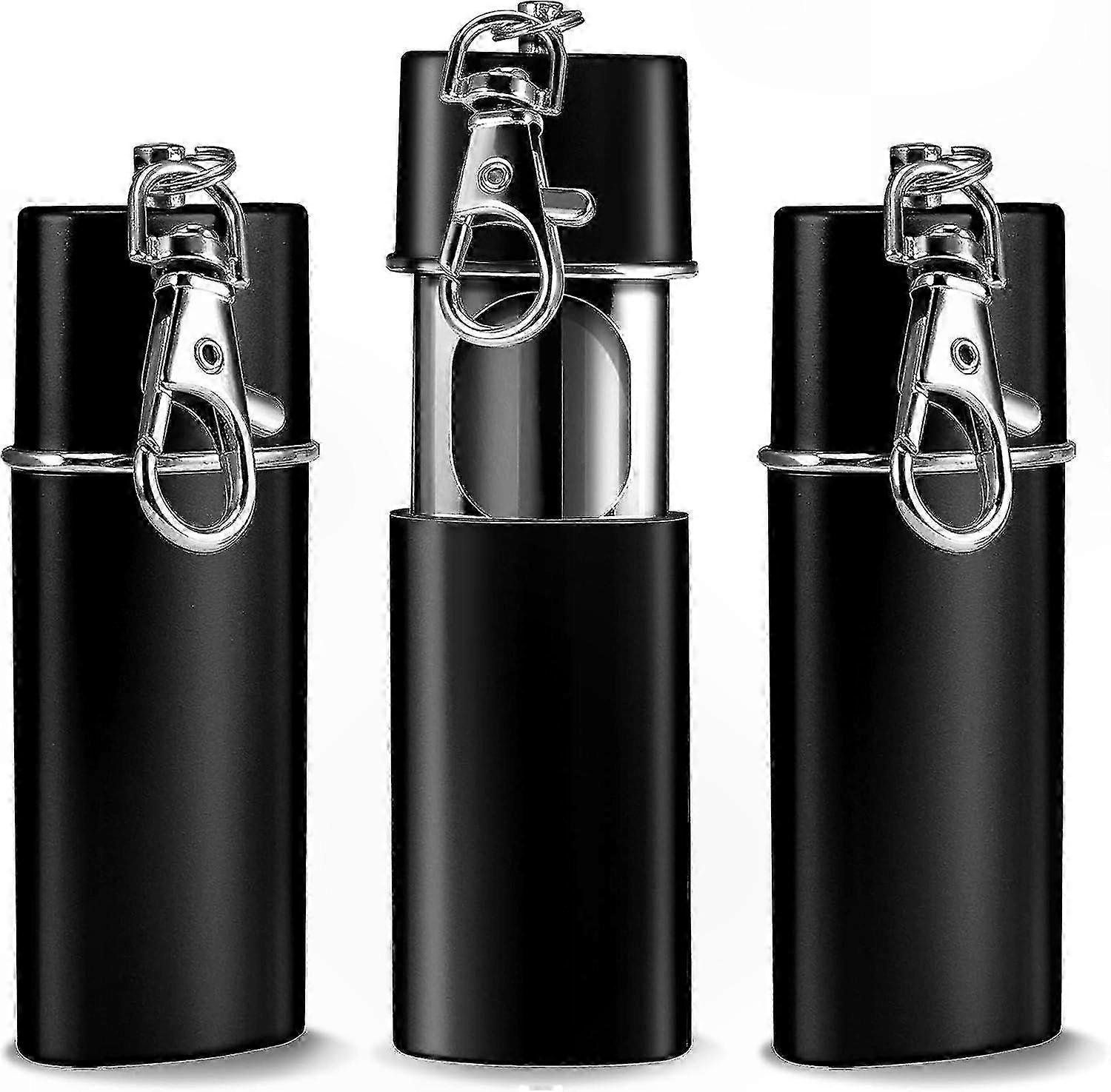 Compact Black Ashtray Set of 3 for Cigarettes with Odor-Blocking Feature and Travel-Friendly Portability