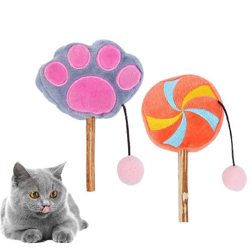 Pet Cat Teaser Lollipop Shape Toy for Playing 4Pcs Interactive Set