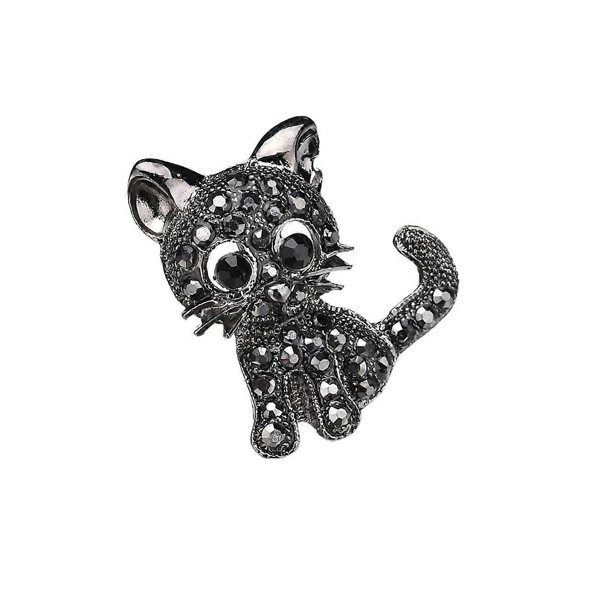 Brooch Cat Alloy Cat Brooch for Decoration 2Pcs Multi Color Cartoon Style