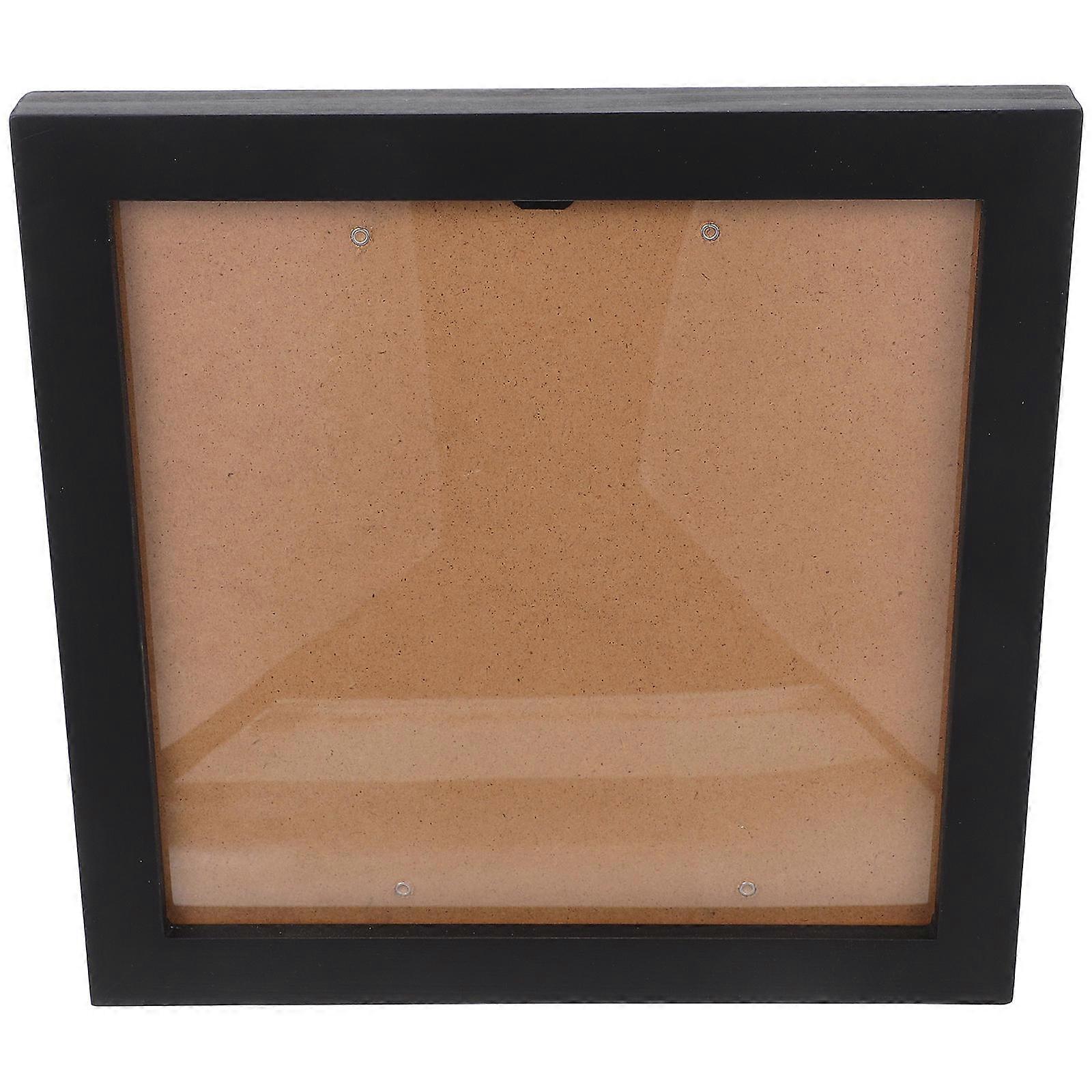 Deep Shadow Box Frame for Display 2Pcs Black Wooden Square Picture Frames