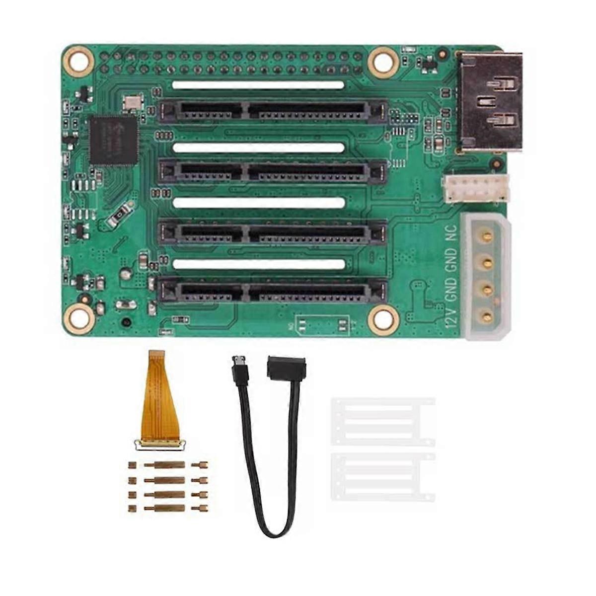 For Radxa HAT Expansion Board for 5 with Multi-Drive Storage Capability High-Speed Data Transfer