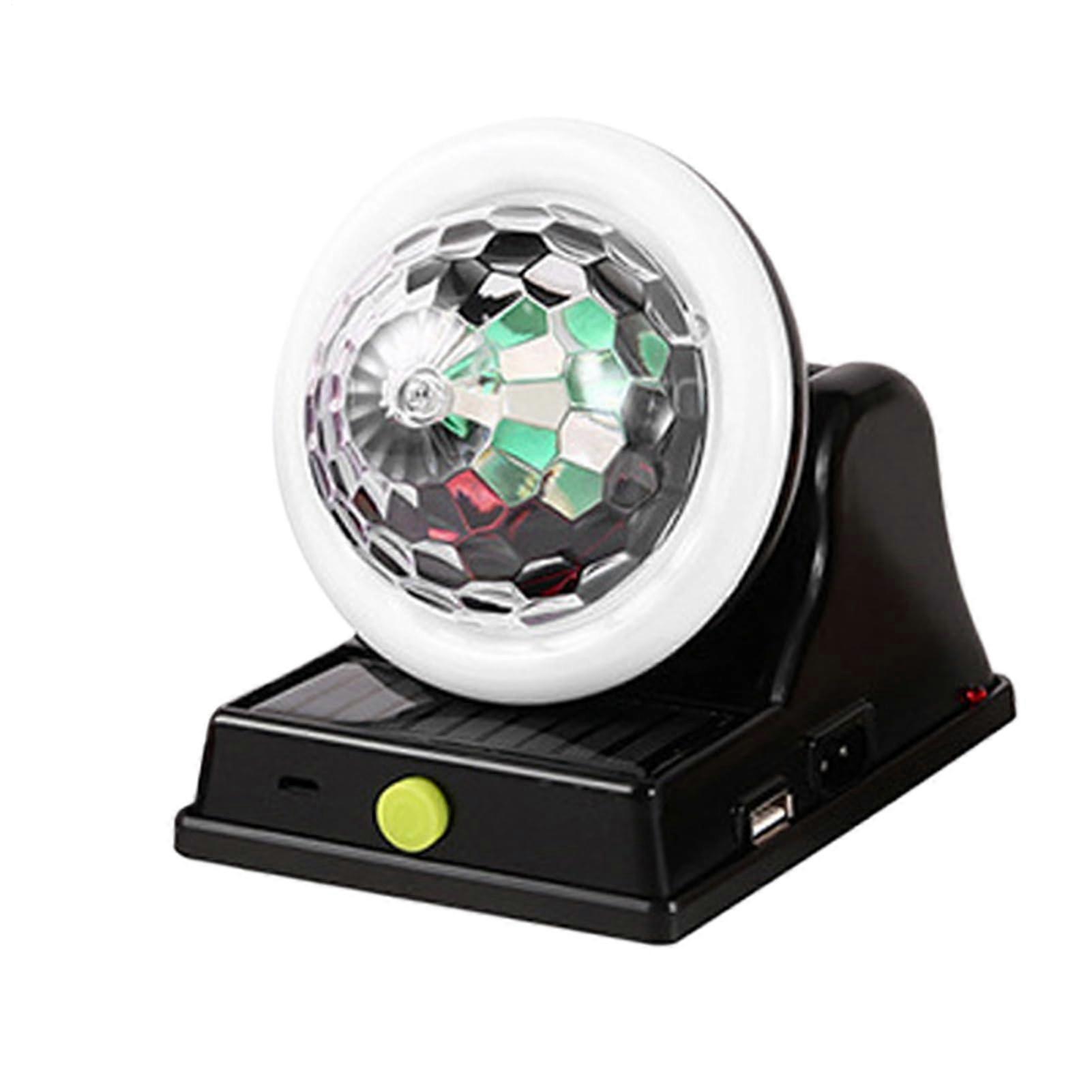 Solar Powered Disco Light Set - Portable LED Strobe Light, Colorful Rotating Landscape Lamp for Gardens and Lawns, Black