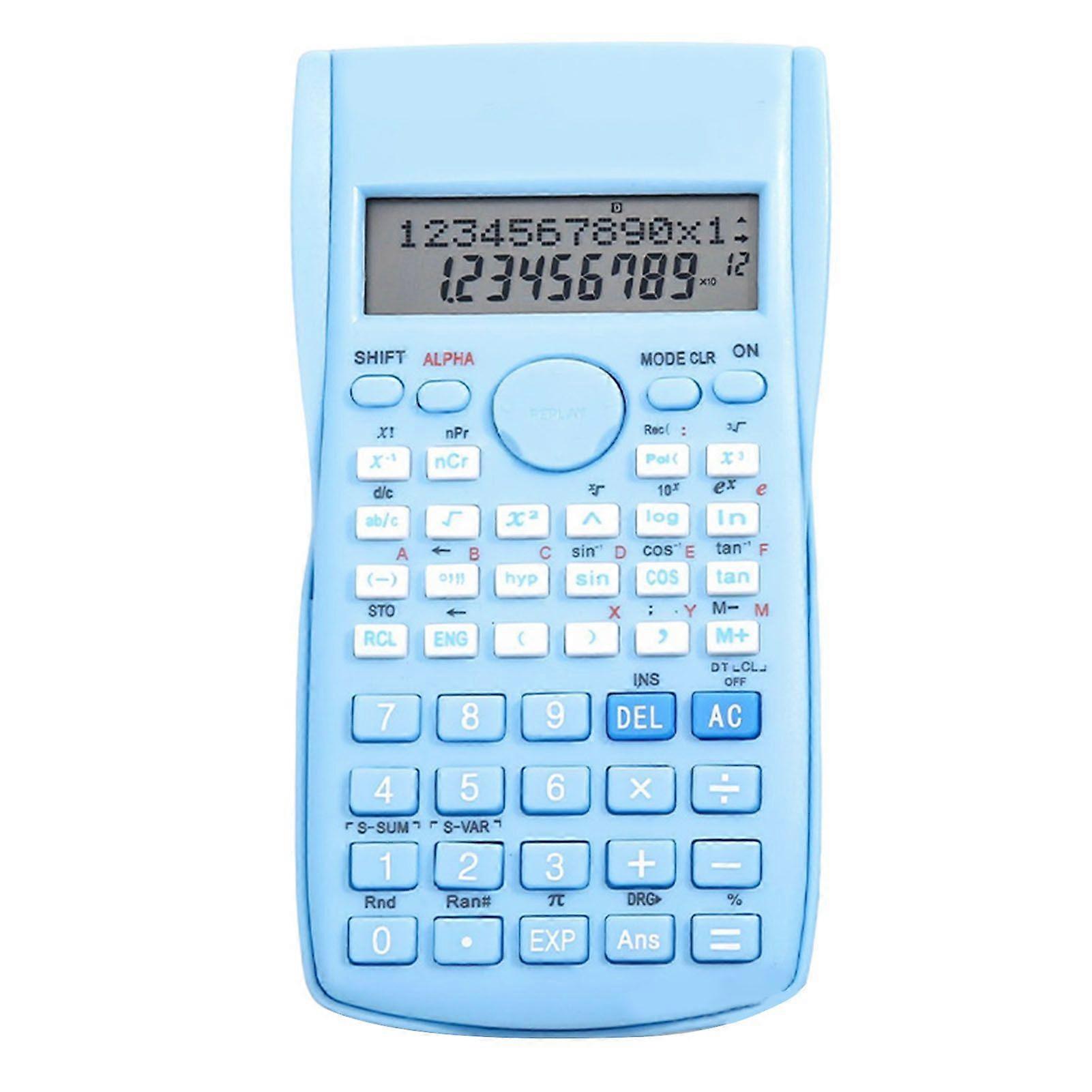 Scientific Calculator 12 Digit 240 Functions Multifunction Large Display Function Calculator with Sliding Hard Cover Blue