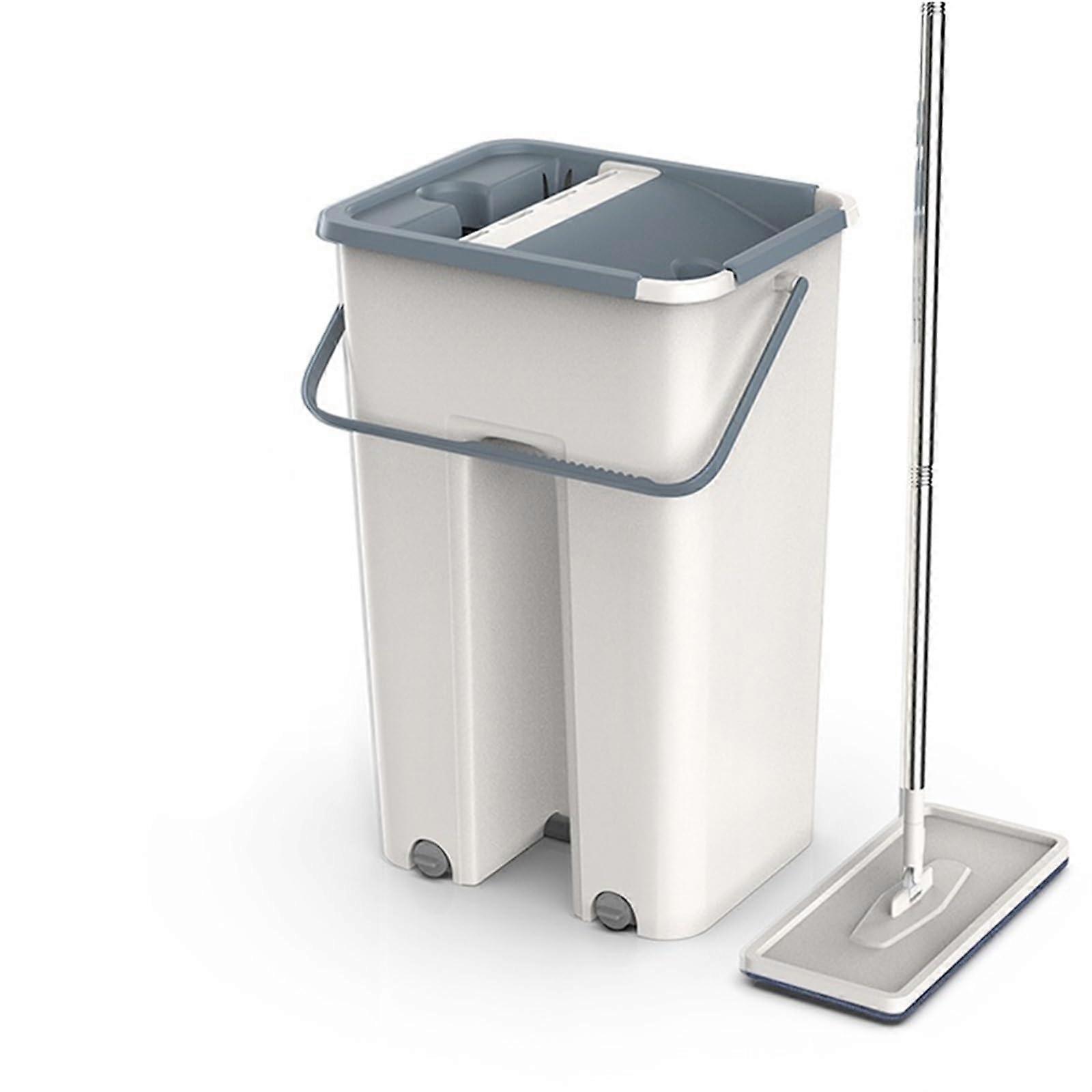 Mop Automatic Squeeze With Bucket Set, 360Degree Rotating Flat Floor Mop For Wet Or Dry Use, Household Cleaning
