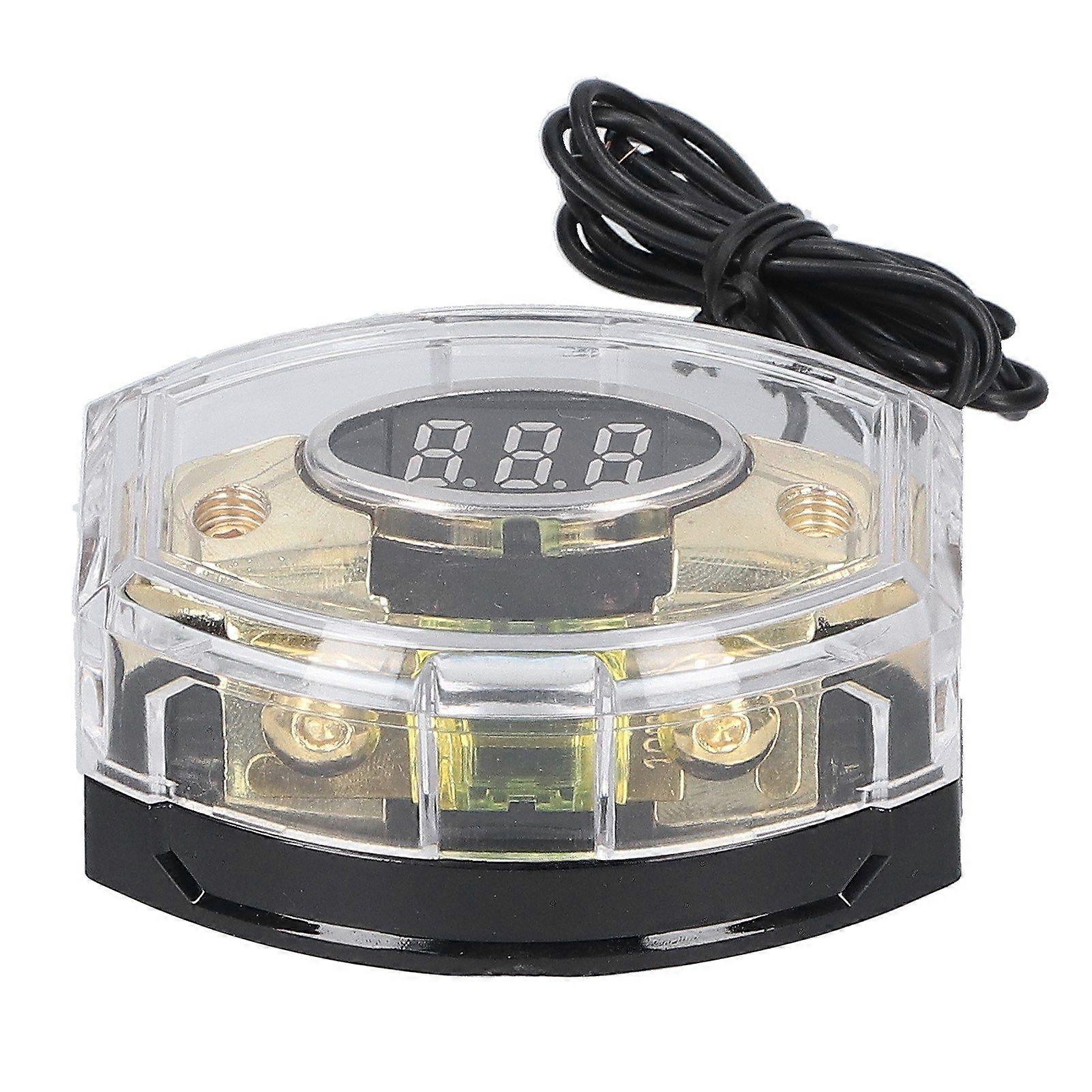 1 in 1 Out Car Fuse Holder Box Digital Voltage Display 4/6/8GA with 100A Fuse for Car Yacht Stereo Audio