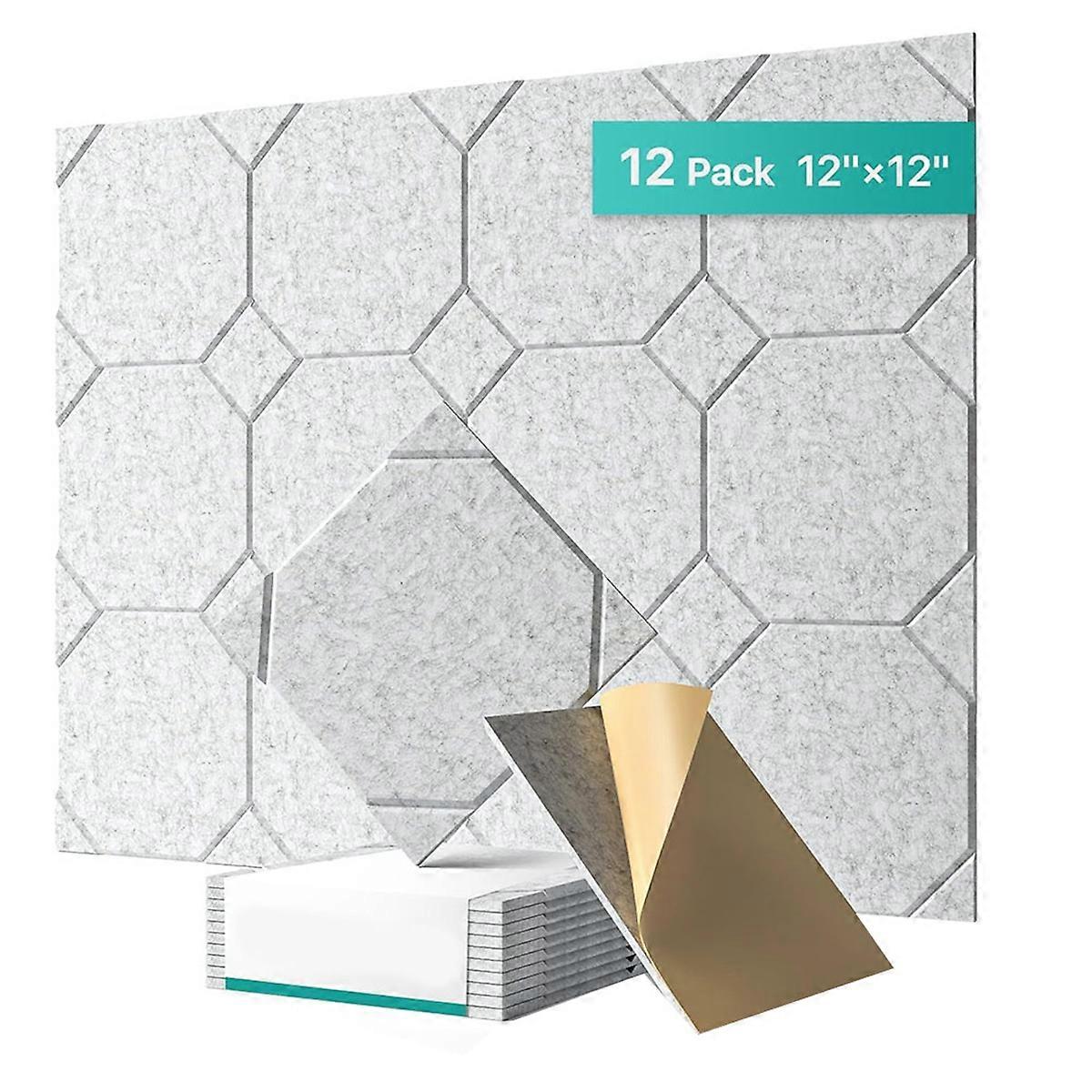 12 Pack Acoustic Panels Self-Adhesive, Soundproof Wall Panels, Sound Proof Panels for Door, Ceiling, Home Office,C
