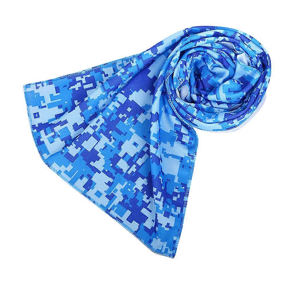 Reusable Cold Towel for Fitness Camouflage Printing Blue Sports Towel
