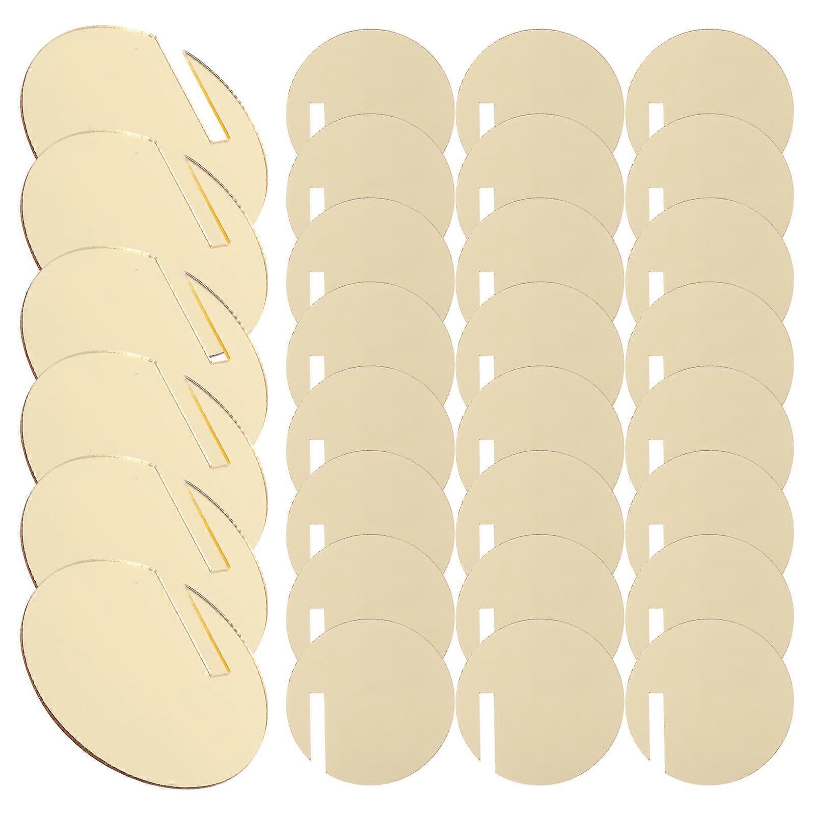Reusable Golden Acrylic Drink Tags Wine Glass Markers for 30Pcs