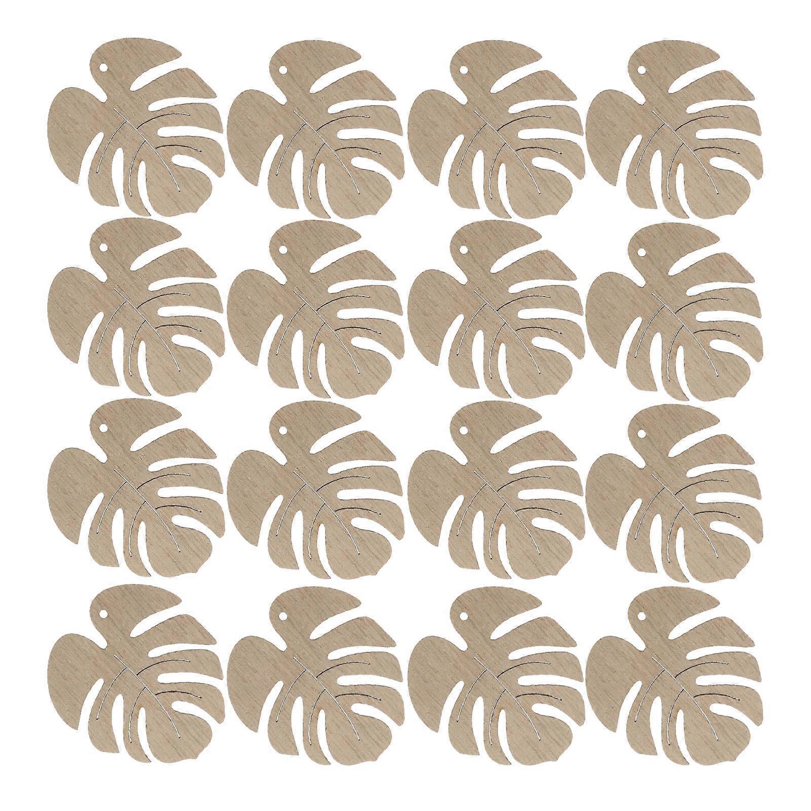 Wood Leaf Cutouts for Craft Use 250Pcs Wooden Monstera Leaf Chips for DIY