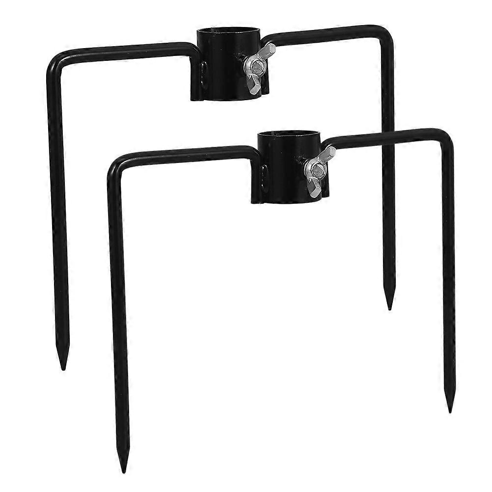 Ground Flag Pole Holder Iron Stabilizing Anchoring for Garden Patio Lawn Year-round Use 2Pcs