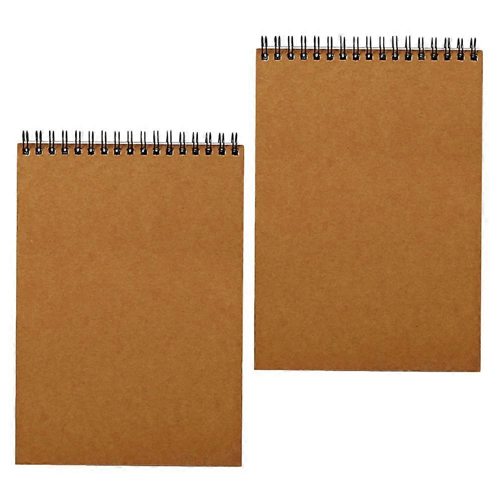 A5 Coil Notepads Sketch Book for Drawing 4Pcs Brown Paper Notebook