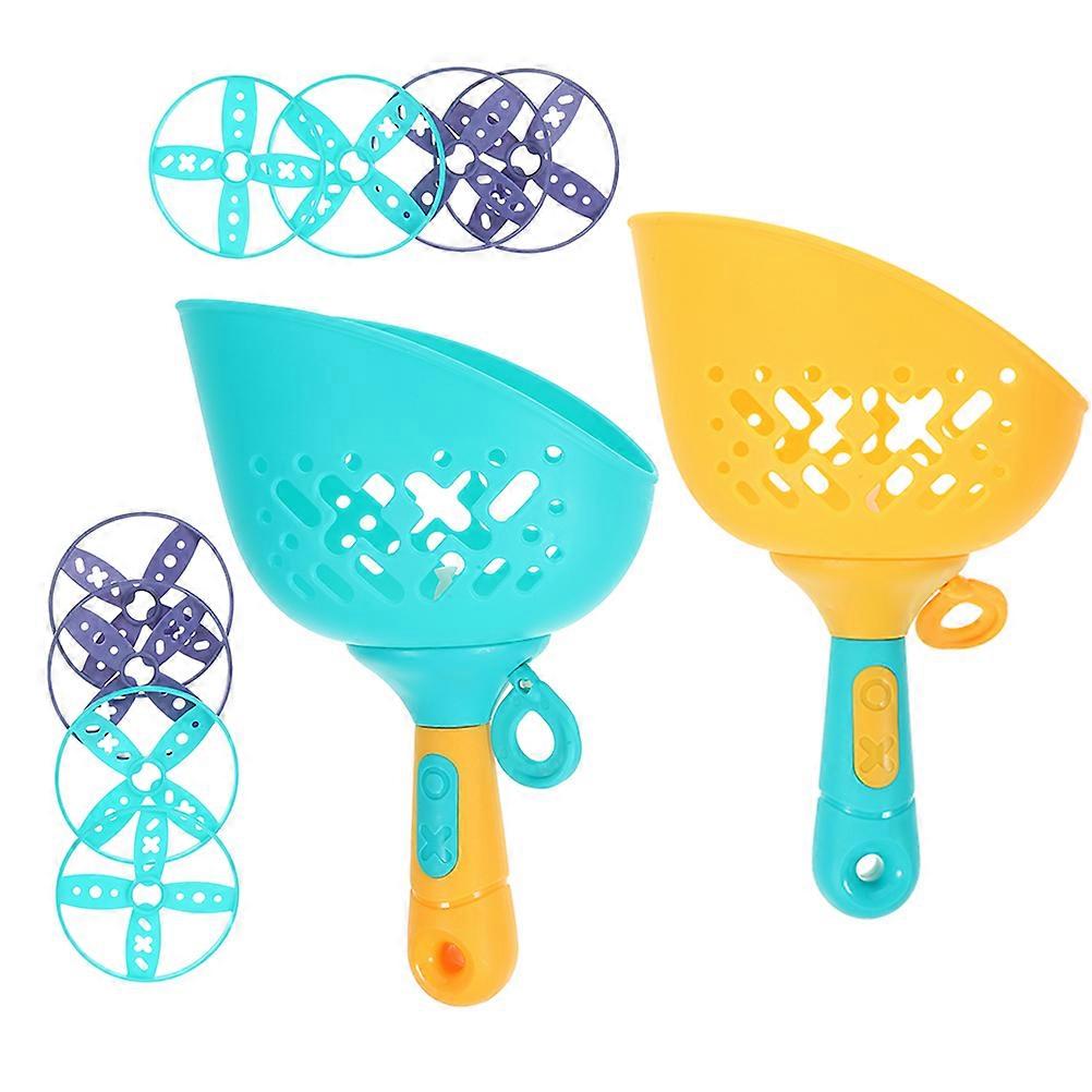 Interactive Saucer Flying Toy Set for Kids with Assorted Color Plastic Material for Outdoor Sports Activities 2Set