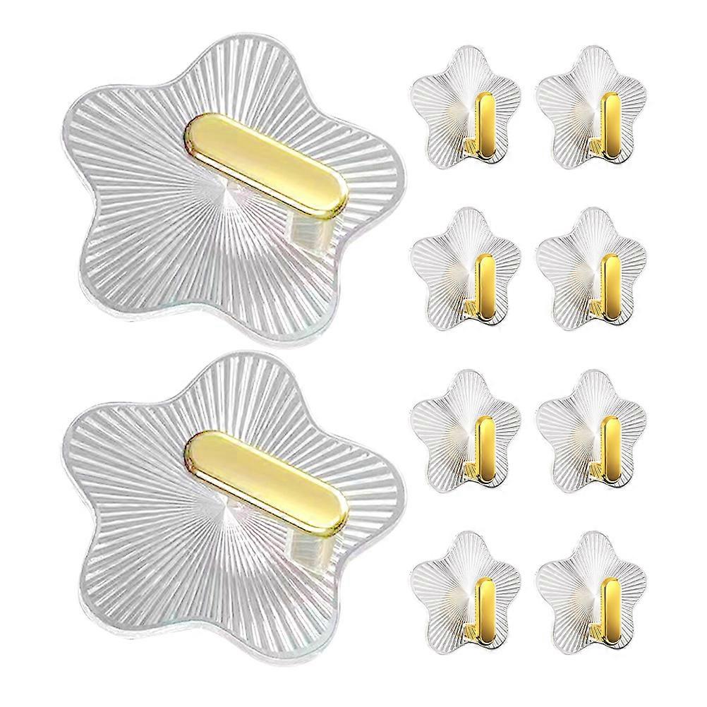 Star Shaped Wall Hooks 10Pcs Self Adhesive Hooks For Home Users Multi Color Storage In Living Room Bathroom Study Room Hallway