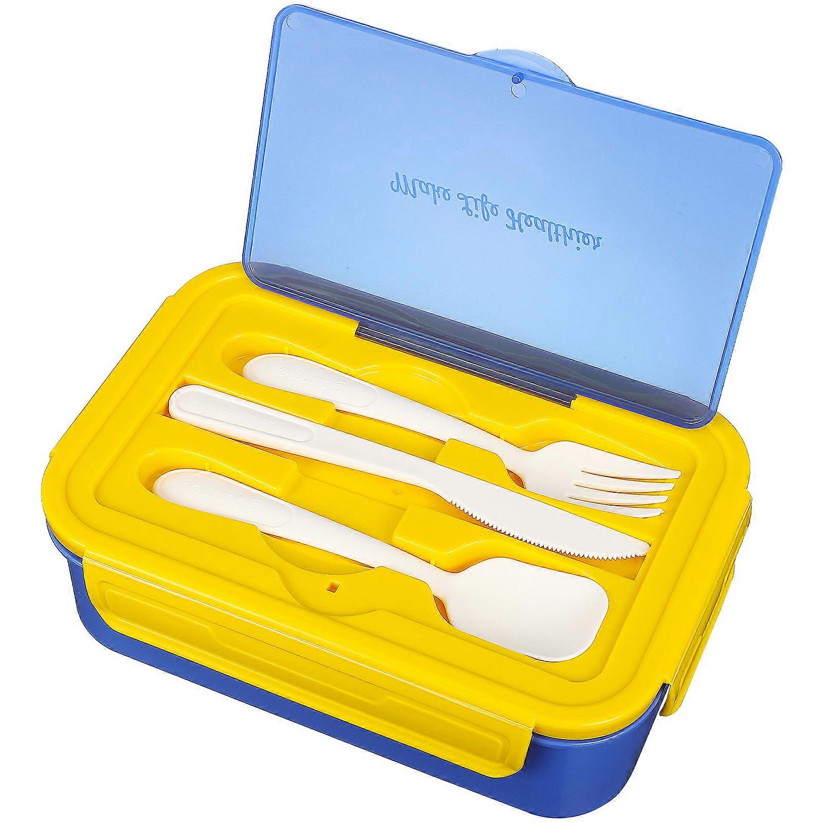 Lunch Container for Travel Use Multi Color Pp5 Plastic with Partition Design Heat Insulation 1Pcs