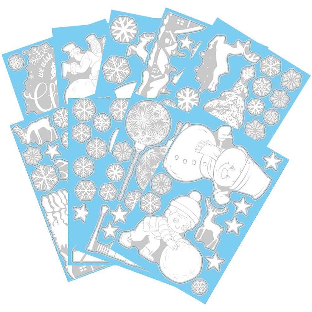 Xmas Party Background Wall Stickers 36 Sheets Decorative Rectangular Waterproof For Window Home Decoration 30x20cm