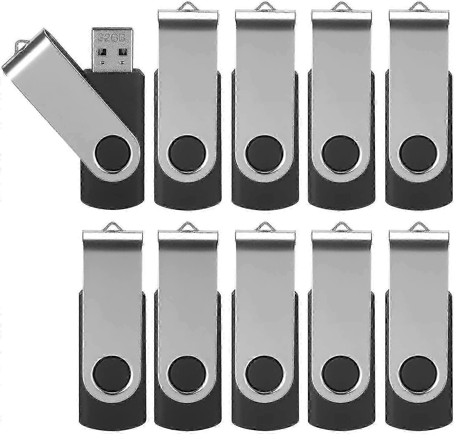 2025 32gb usb flash drives , 32 gb usb 2.0 thumb drives swivel memory stick jump drive zip drive for data storage backup, black