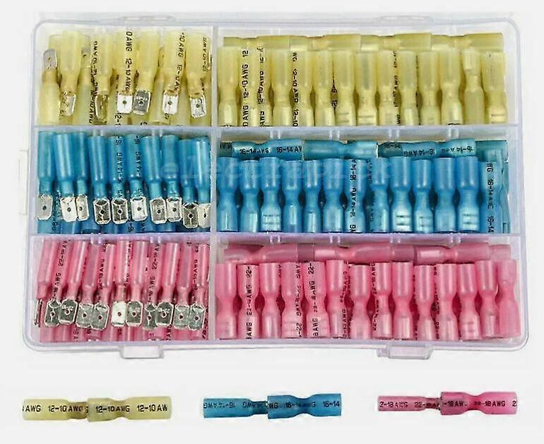 220pack/lot Durable Wire Spade Connectors Kit For Various Occasions Wire Connectors Shrink Spade