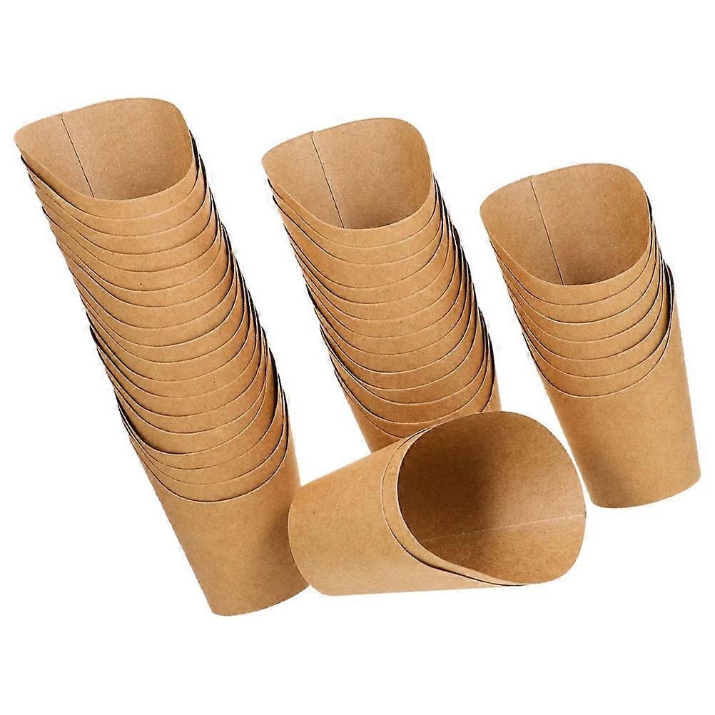 Disposal Kraft Paper Food Holders 80Pcs For Holding Candies Khaki Color Practical Design For Summer Events 4.91X3.34X3.34in