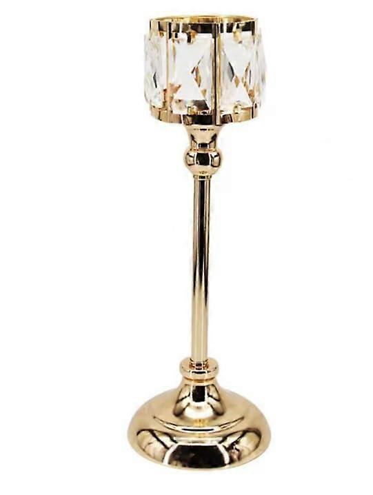 Crystal Candlestick Gold Finish Nordic Style Table Centerpiece Size M