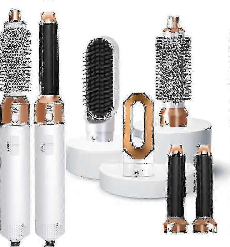 5 in 1 styler per capelli, asciugacapelli con spazzola ad aria calda, piastra per capelli (oro bianco)