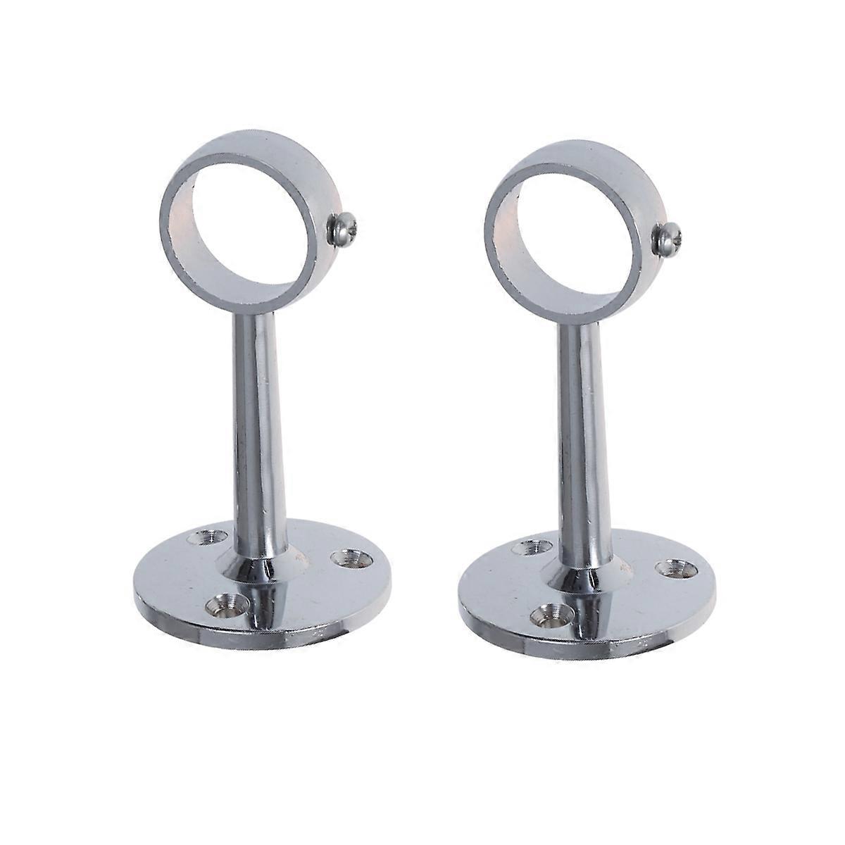 Wardrobe Rail Support Hanging Rod Holder for Closet Use 4Pcs Silver