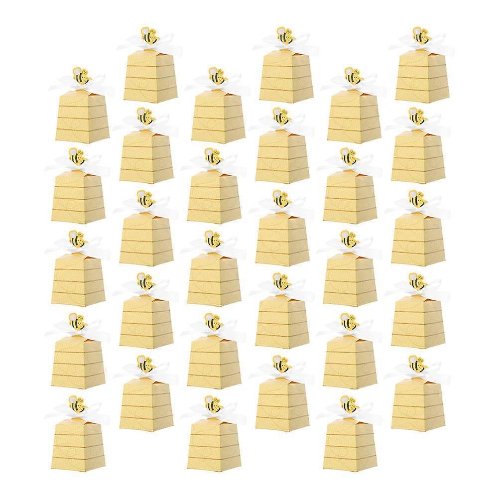 Bee Candy Boxes Paper Using for Containing Candies 60Pcs