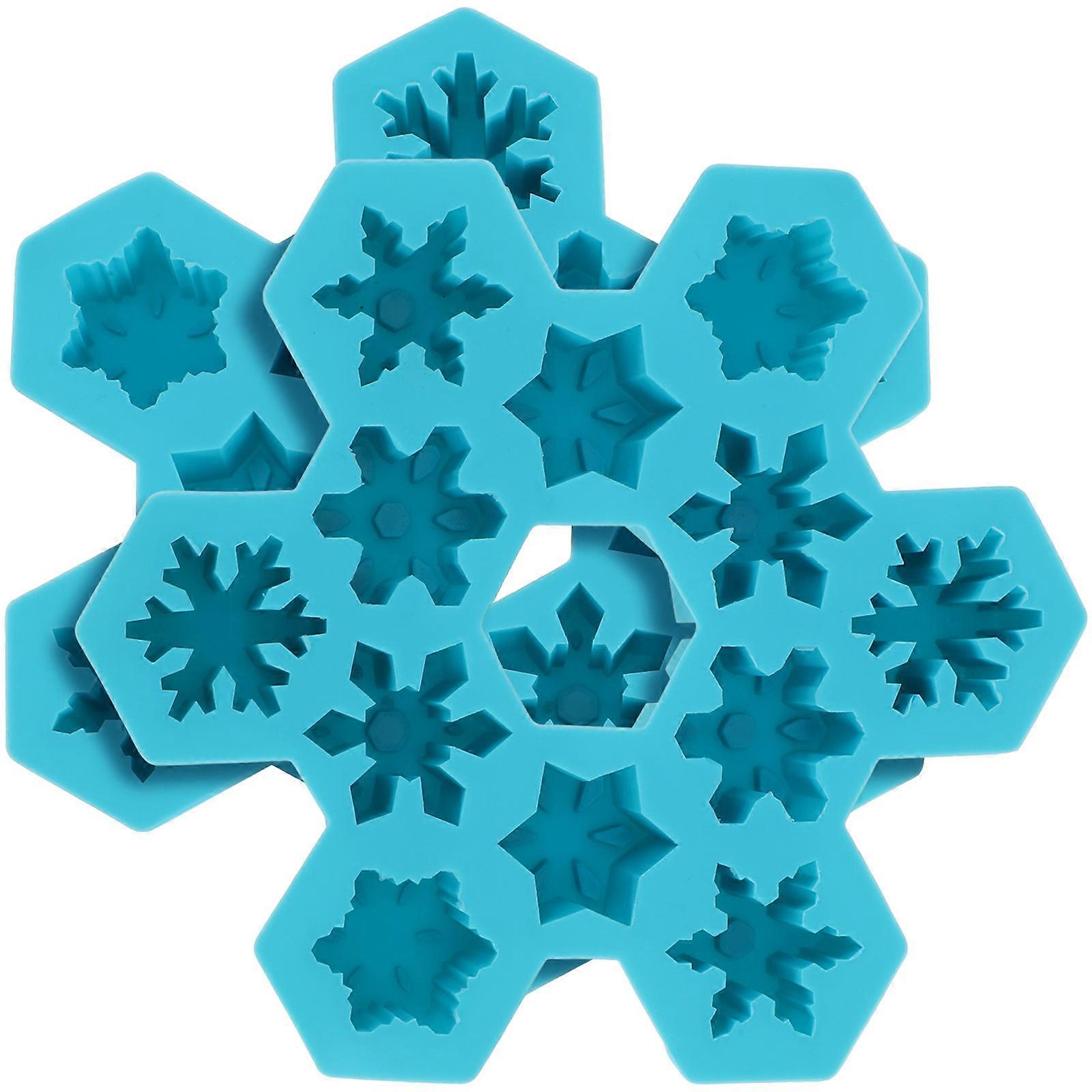 Silicone Ice Cube Tray Ice Molds 8Pcs Snowflake Design Baking Mold Set