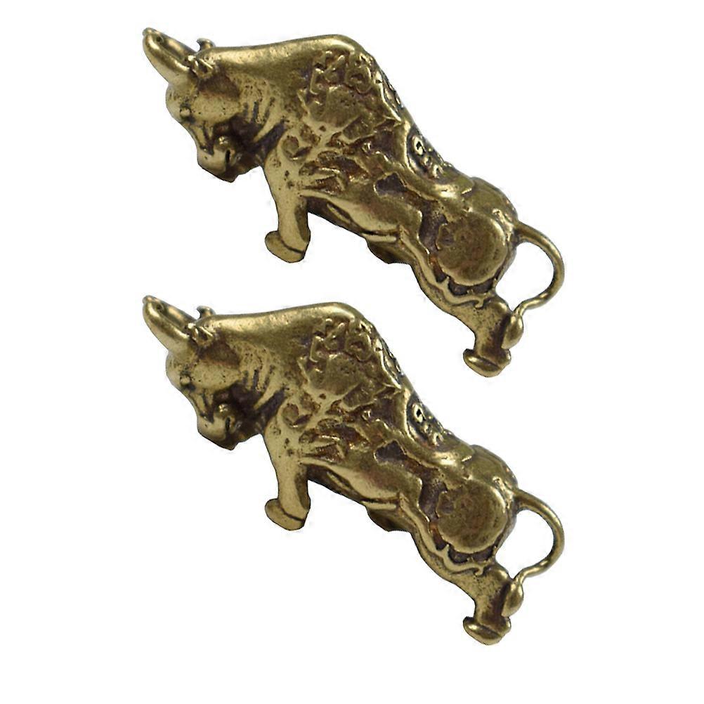 Copper Ox Shape Desktop Adornment for Decoration 4Pcs Set
