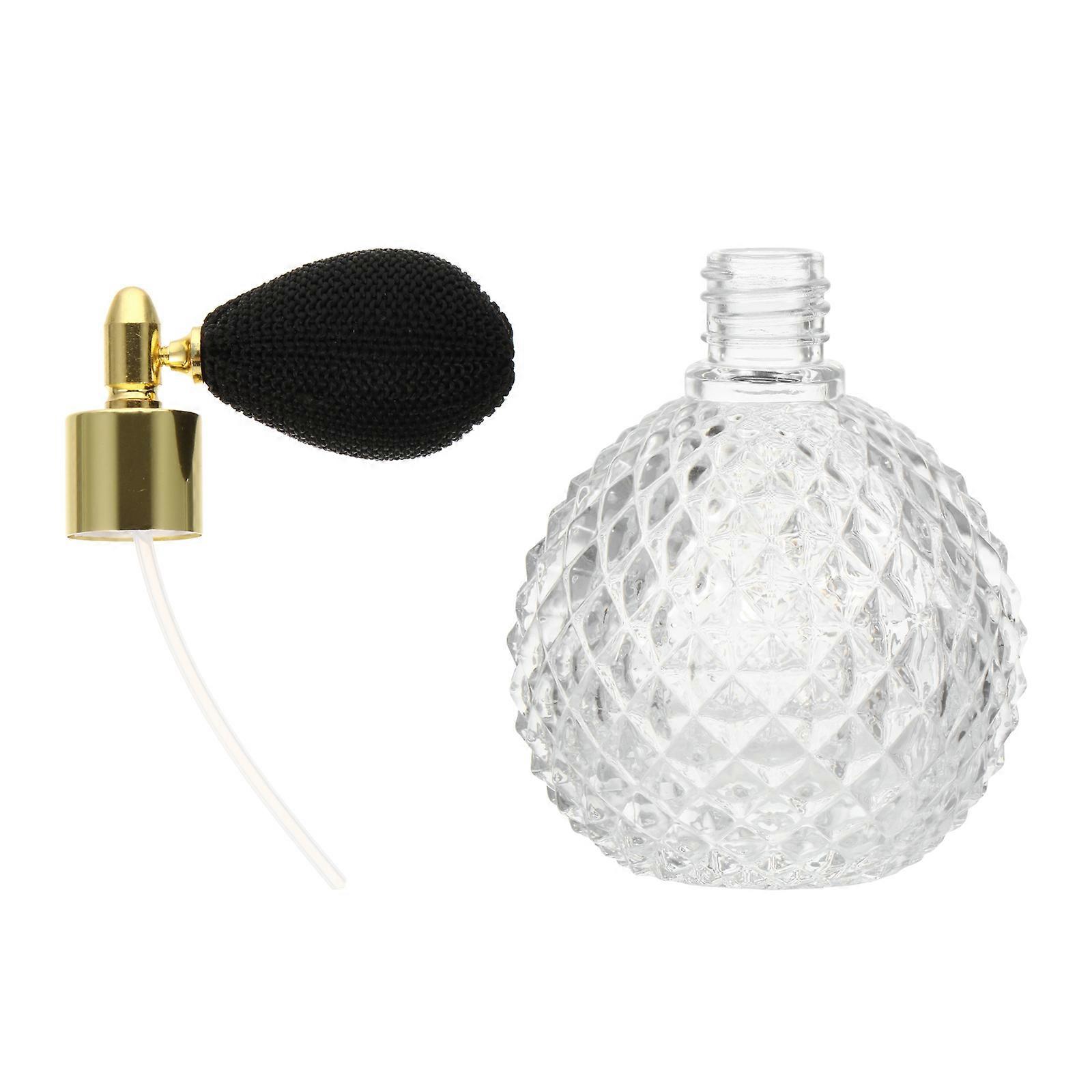 Travel Mini Refillable Perfume Bottle Atomizer Glass Perfume Bottle Vintage Square Grid Pattern 10.00X7.00X7.00CM 1 Set