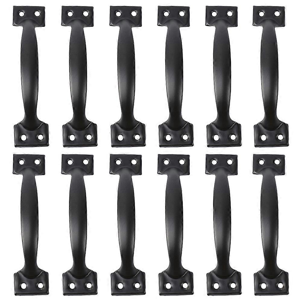 Unique Drawer Pulls Retro Style Bow Shape Pull Ring Knob Black 14x3.4cm 12Pack