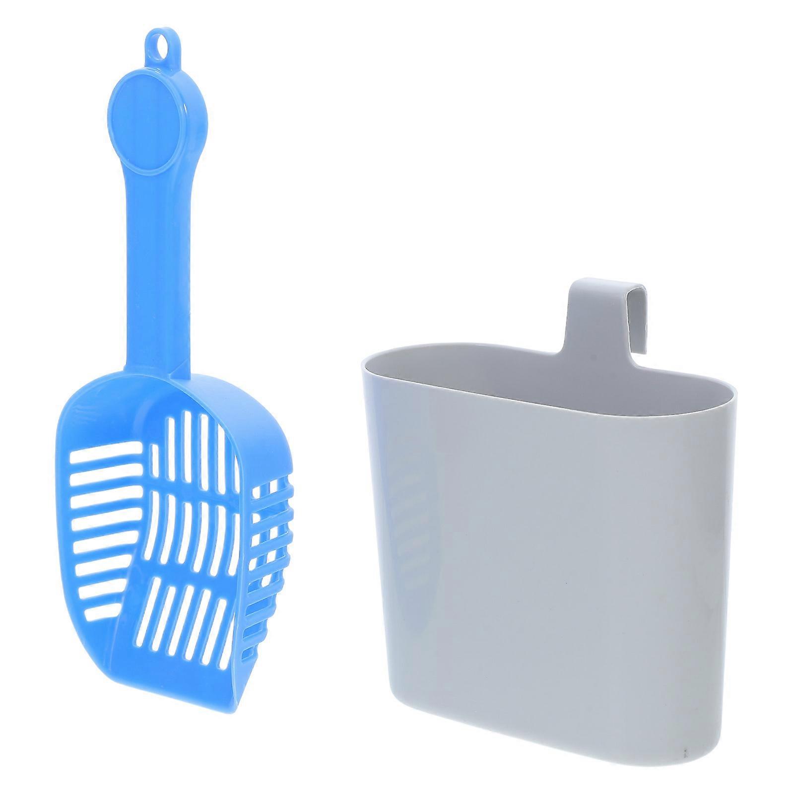 Large Plastic Cat Litter Scoop Designed For Pet Owners With Long Handle For Easy Cleaning In Grey 6-Pcs