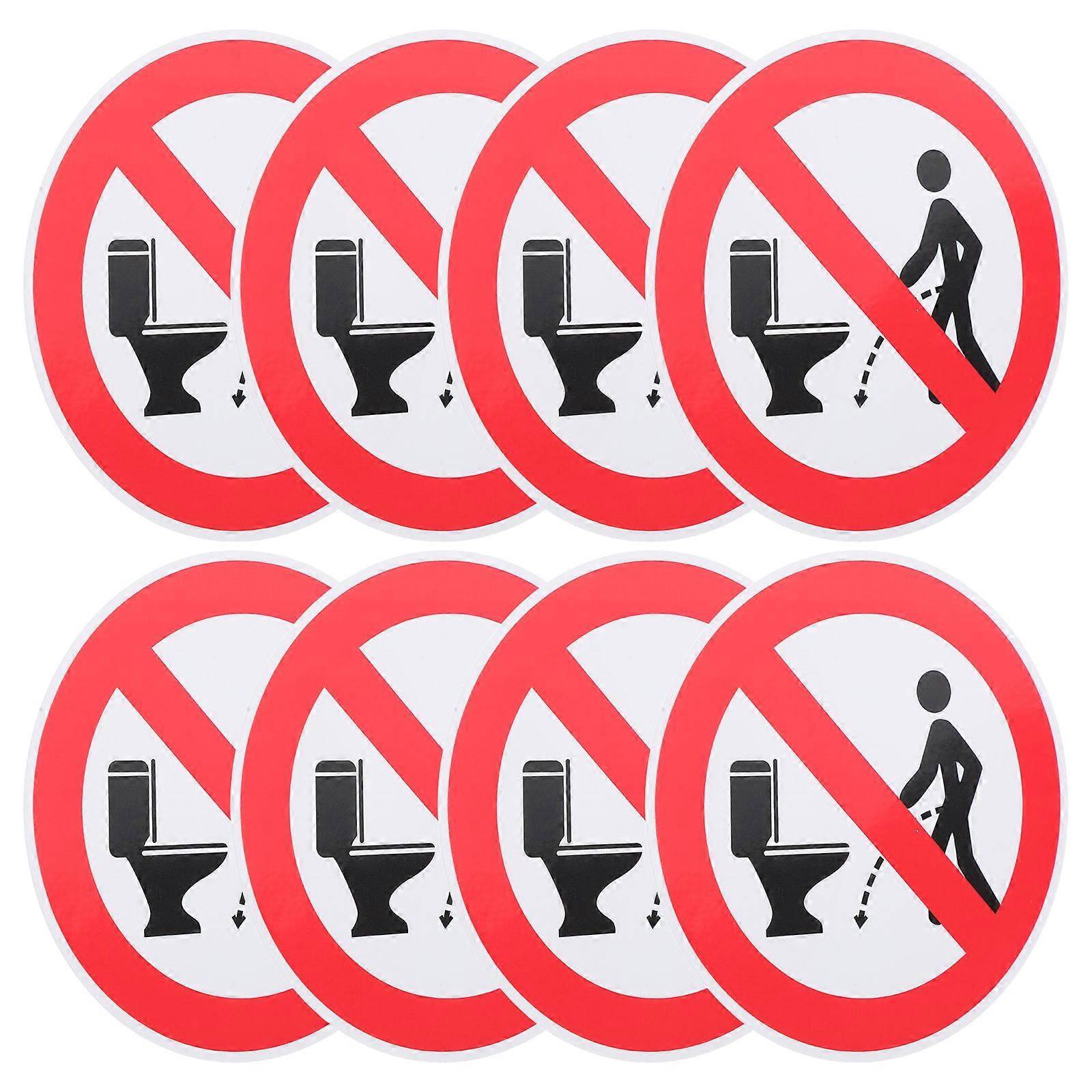 Bathroom Toilet Training Stickers 8Pcs Reminder for Proper Toilet Use in Offices with Waterproof Pvc Features
