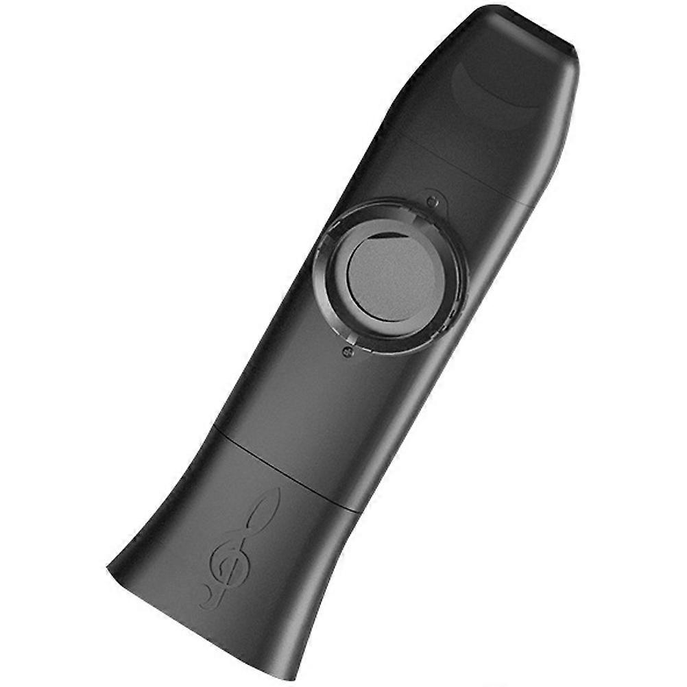 Kazoo Flute 1 Set Small Musical Instrument For Hiking Camping And Traveling With Rope Attachment In Black Plastic