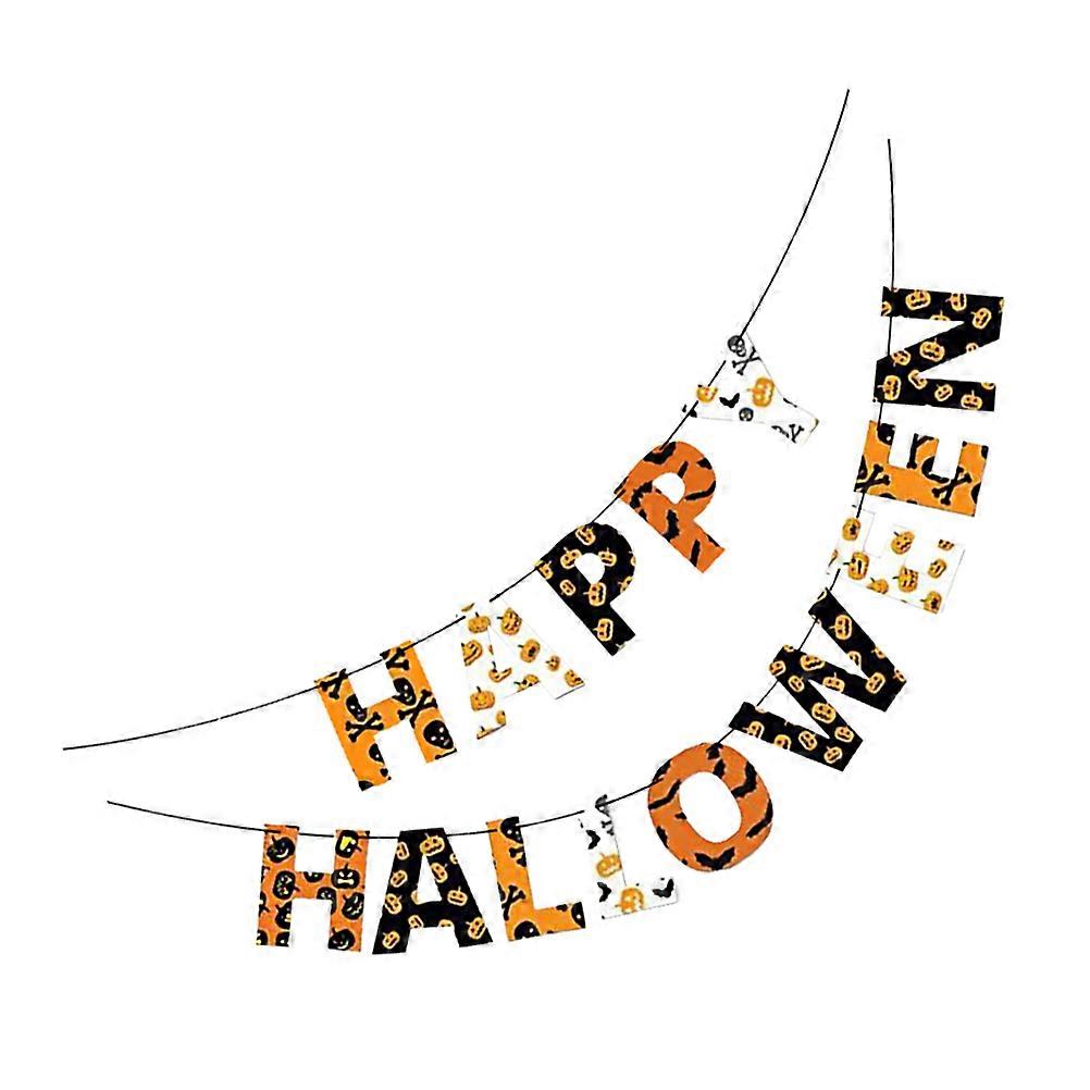 Halloween Party Supplies 2 Sets Creative String Flags For Wall Door Decoration 18X13CM Rectangular Design Bring Joy