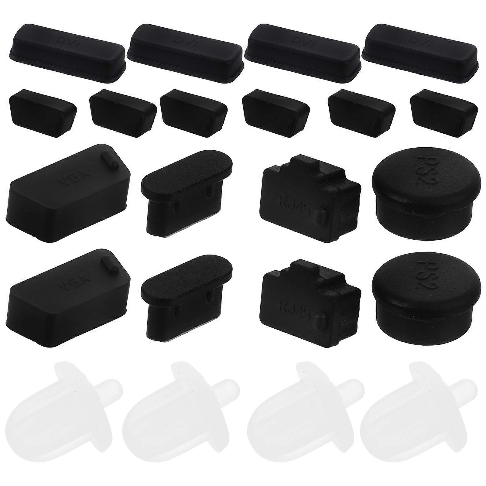 USB Dust Resistant Plug Silicone Computer Motherboard Port Cover Protector 24Pcs