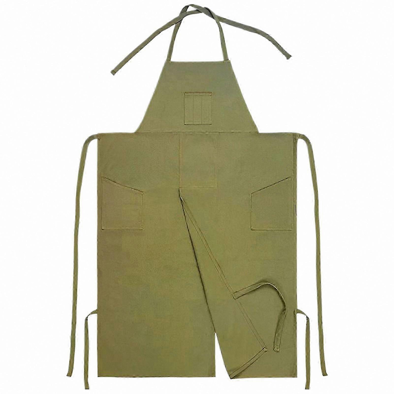 Adjustable Split-Leg Apron with 3 Pockets, Clay Art Apron for Pottery Crafting